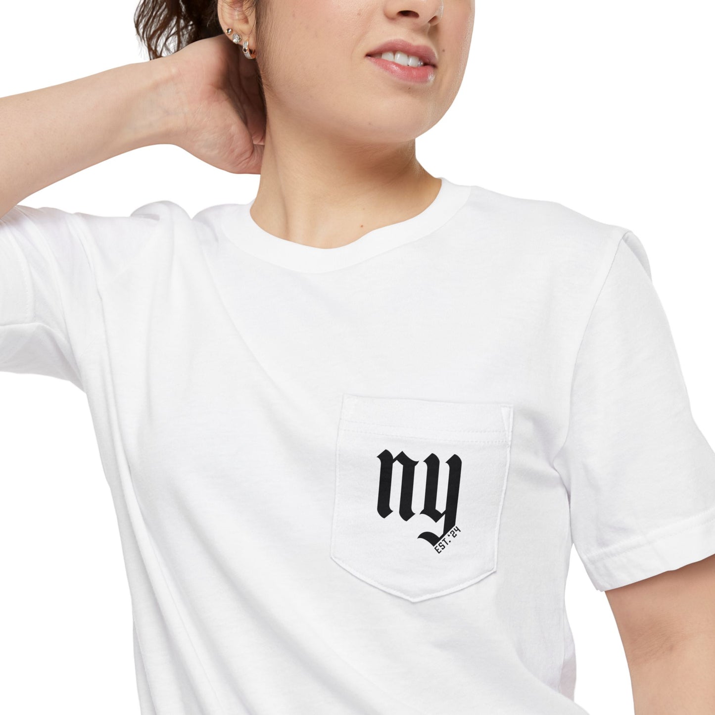New York Est. Pocket Tee | Black & White