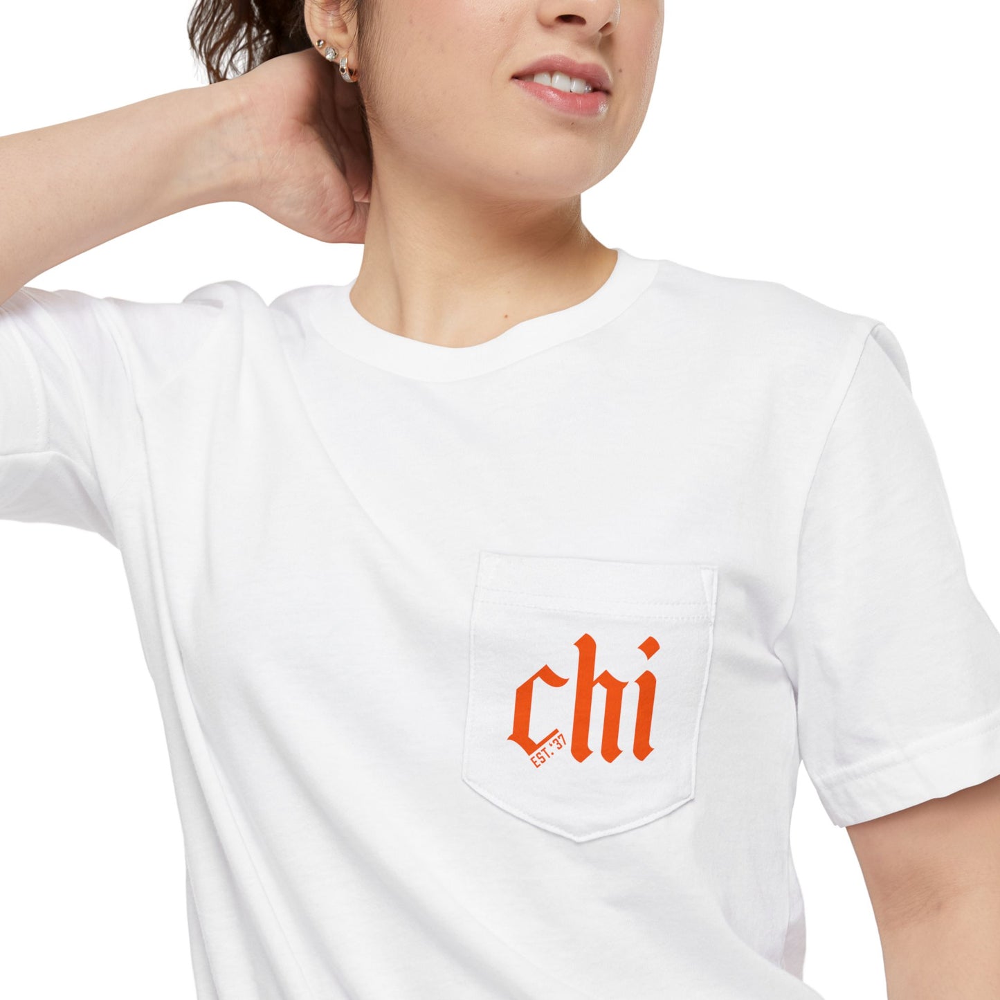 Chicago Est. Pocket Tee | Orange
