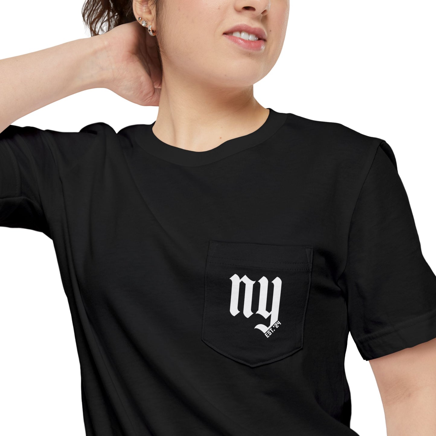 New York Est. Pocket Tee | Black & White