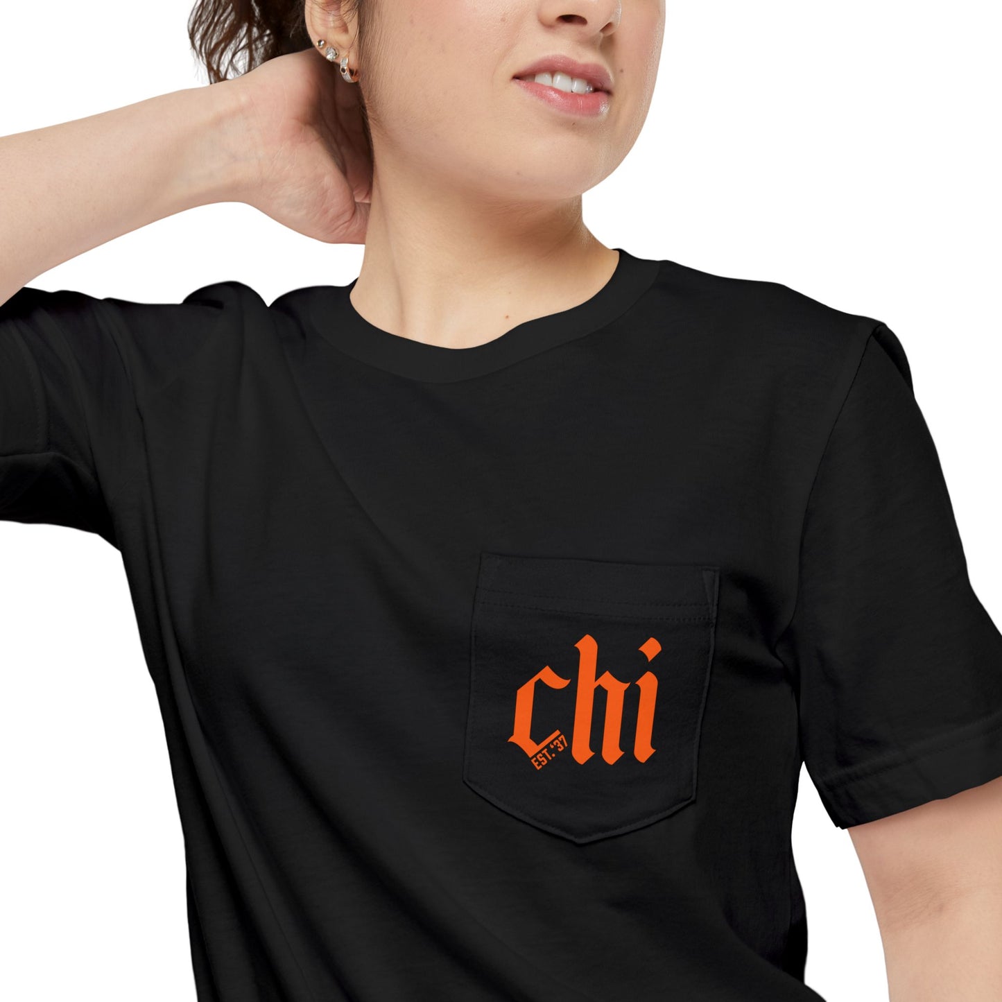 Chicago Est. Pocket Tee | Orange